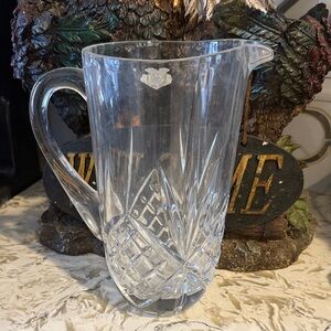 Elegant Clear Glass Pitcher 9’ H 5 W